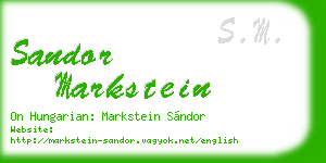 sandor markstein business card