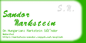 sandor markstein business card